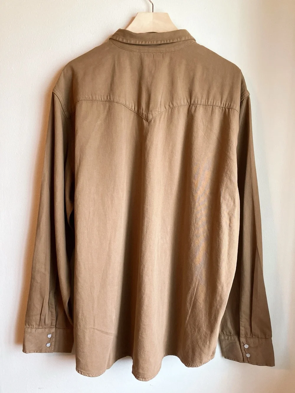 Levi’s Denim Pearl Button-Down Longsleeve Collared Jean Shirt Brown 2-XL Western - Picture 5 of 15